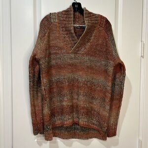 Prana Claus Variegated V-Neck Sweater Size Large